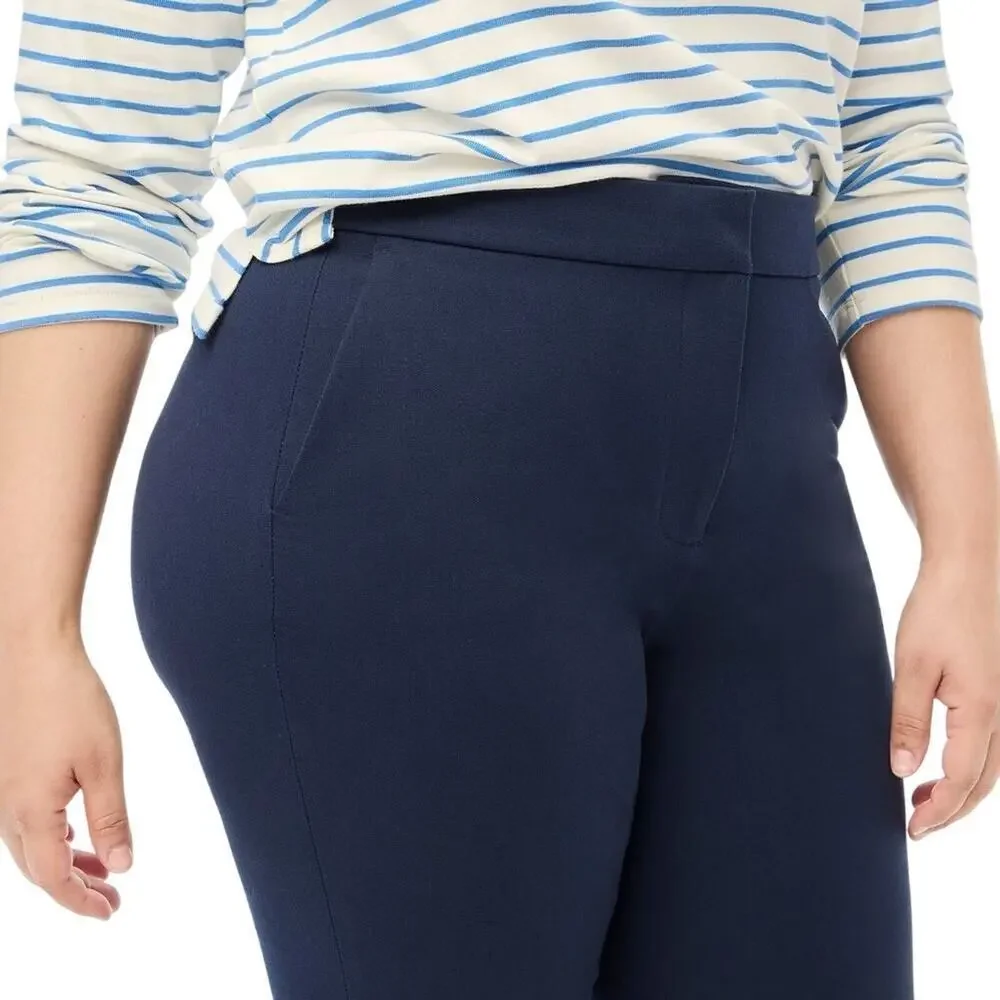 NWT J.Crew Factory Kelsey Navy High Rise Cropped Flare Pants Size 14